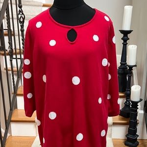 ❤️❤️QUACKER FACTORY RED & WHITE SWEATER❤️❤️